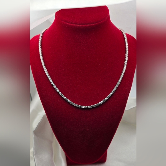 Pure Luxury Collection Sterling Silver 925 3mm Moissanite Tennis Necklace